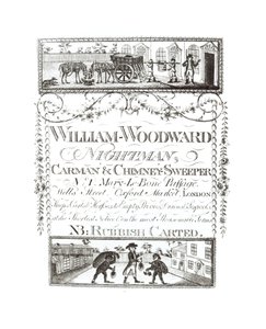 William Woodward, Nachtmann, Kutscher und Schornsteinfeger, Nr. 1 Mary-Le-Bone Passage, Wells Street, Oxford Market, London von English School