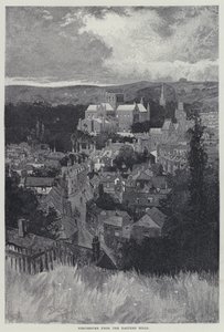 Winchester, von den östlichen Hügeln (Litho) von English School