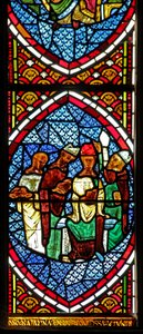Fenster Ew mit einer Szene der Messe