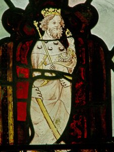 Fenster N4, das St. Eduard den Bekenner darstellt von English School