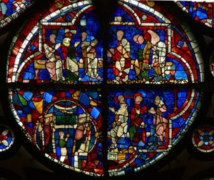 Fenster N Rose, neu eingesetzte Tafeln von English School