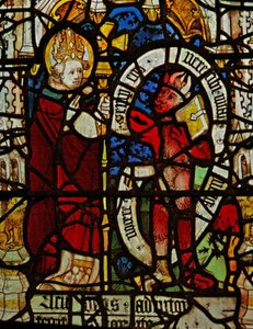 Fenster NW mit St. Martin, der einen Teufel austreibt von English School