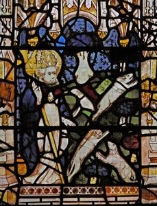 Fenster NW mit St. Martin, der einen Hasen rettet von English School