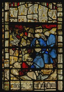 Fenster S3 mit der Geschichte von Noahs Arche: Noahs Trunkenheit von English School