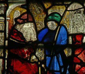 Fenster S4 mit Isaak, der Esau nach Wildbret schickt