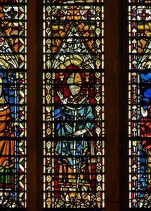 Fenster Ww, einen Erzbischof darstellend von English School