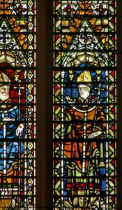 Fenster Ww, einen Erzbischof darstellend von English School