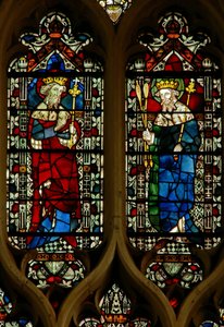 Fenster mit Edward dem Bekenner und König Edmund von English School