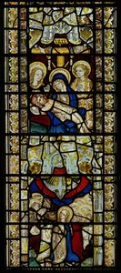 Fenster, das die Pietà und Pfingsten darstellt