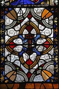 Fenster n4, Grisaille & St. Peter Emblem