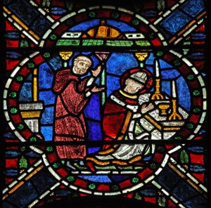 Fenster n7, Szene aus dem Leben von St. Thomas Becket: am Altar