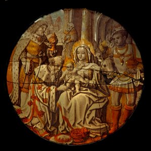Fenster Seitenkapelle Gi, Darstellung der Anbetung der Könige