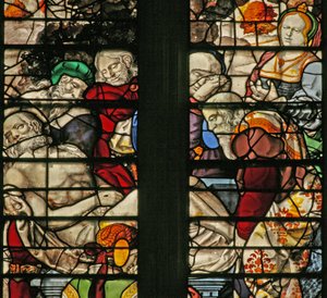 Fenster w15, Darstellung der Grablegung von English School