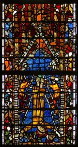 Fenster w38, Darstellung der Kreuzigung von St. Peter