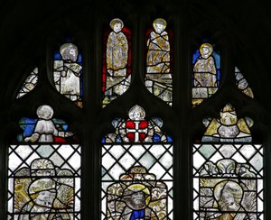 Fenster w8, Darstellung von St. Johannes, St. Johannes der Täufer, St. Andreas und St. Peter von English School