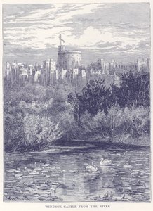 Schloss Windsor vom Fluss aus von English School