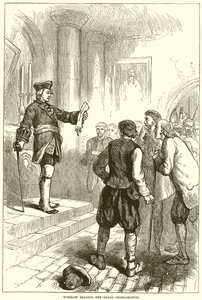 Winslow liest die königliche Proklamation vor