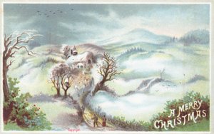 Winterliche Szene, Weihnachtskarte