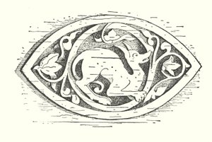 Holzschnitzerei: Hund (Stich) von English School
