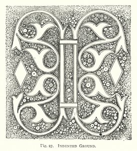 Holzschnitzerei: Eingekerbter Grund (Stich) von English School