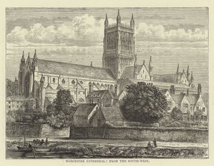 Worcester Kathedrale, von Südwesten von English School