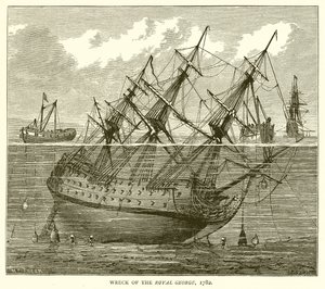 Schiffbruch der Royal George, 1782 von English School
