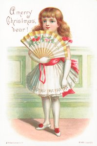 Junges Mädchen mit Fächer, Weihnachtskarte