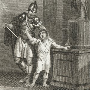 Der junge Hannibal schwört Feindschaft gegen die Römer (Gravur)
