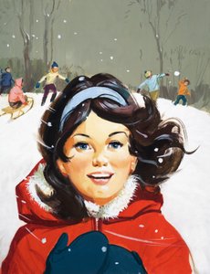 Junges Mädchen genießt den Schnee