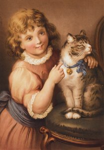 Junges Mädchen mit einer Katze