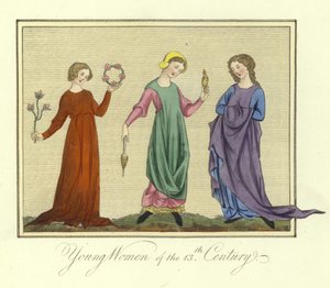 Junge Frauen des 13. Jahrhunderts von English School