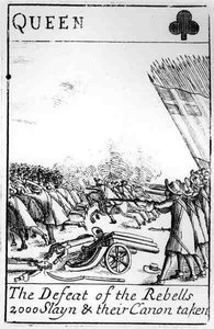 Die Niederlage der Rebellen Spielkarte, 1685