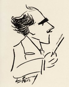 Arturo Toscanini, italienischer Dirigent in einer Karikatur von Enrico Caruso von Enrico Caruso