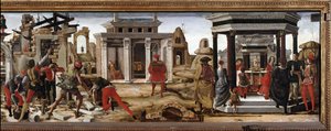 Griffoni-Polyptychon: Predella mit der Geschichte von St. Vincent Ferrer von Ercole de Roberti