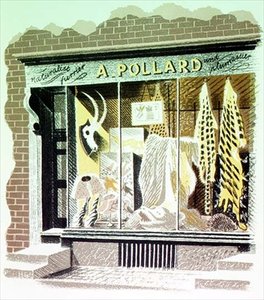 Der Kürschner, gedruckt von der Curwen Press, aus High Street, von J.M. Richards, veröffentlicht von Country Life von Eric Ravilious