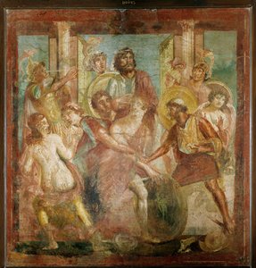 Achilles entdeckt von Odysseus unter den Töchtern des Lykomedes auf Skyros