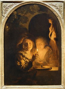 Paar beleuchtet von einer Kerze