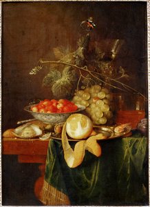 Stillleben mit geschälter Zitrone von Erich Lessing