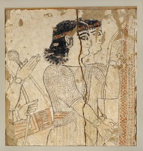 Zwei assyrische Würdenträger hinter dem Königsthron, Audienzszene