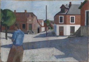 Straße mit Figur