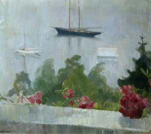 Das Boot, Blumen auf der Veranda von Erik Theodor Werenskiold