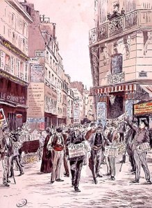 Zeitungsverkäufer auf den Straßen von Paris 1893 von Ernest (after) Grenier