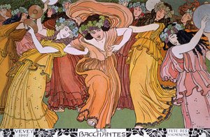 Winzerfest in Vevey, Frankreich: die Bacchantinnen