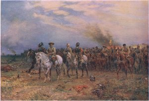 Cromwell bei Marston Moor, aus Cassells Geschichte des britischen Volkes, veröffentlicht von der Waverley Book Company Limited, ca. 1940