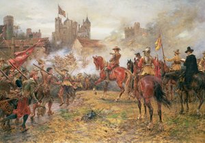 Cromwell bei der Erstürmung von Basing House von Ernest Crofts