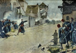 Paul Deroulede in der Schlacht von Montbeliard (Gravur) von Ernest Jean Delahaye