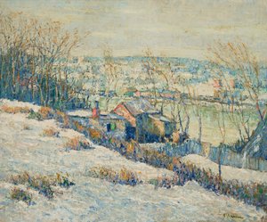 Oberer Harlem River—Winter, um 1915 von Ernest Lawson