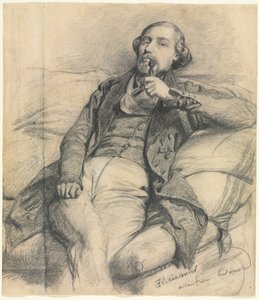 Mann raucht, 1800er von Jean Louis Ernest Meissonier