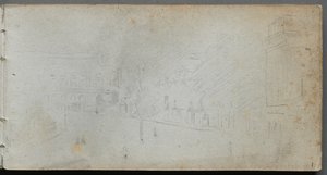 Skizzenbuch, Seite 01: Straßenszene, 1905-10