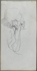 Skizzenbuch, Seite 16: Melancholische Figur von Ernest Meissonier